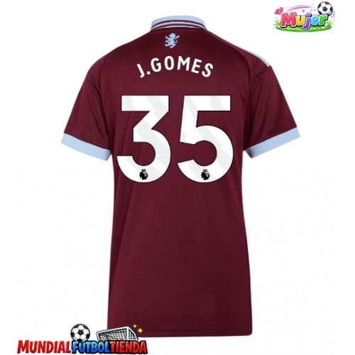 Camiseta Aston Villa Joao Gomes #35 Primera Equipación Replica 2026-27 para mujer mangas cortas